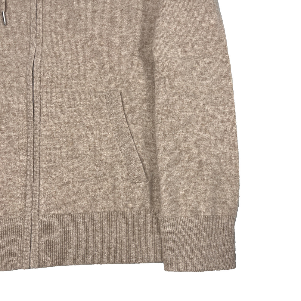 Quince Mongolian Cashmere Full Zip Hoodie Womens M Oatmeal Sweater Quiet Luxury - Picture 5 of 7